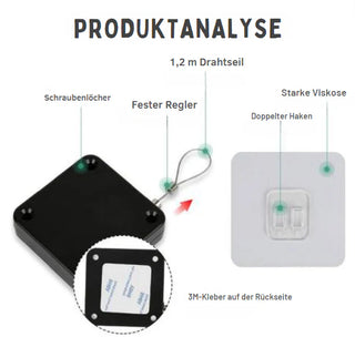 Gadgenius - Automatischer Türschließer – Bohrfrei, Zugband, für sanftes & leises Schließen | Selbstschließend, Kindersicher